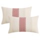 thumbnail image 1 of REGALWOVEN 2 piezas de fundas de cojín con tejido geométrico para sofá sala de estar decoración boho estilo rústico rosa 12" x 20", 1 of 7