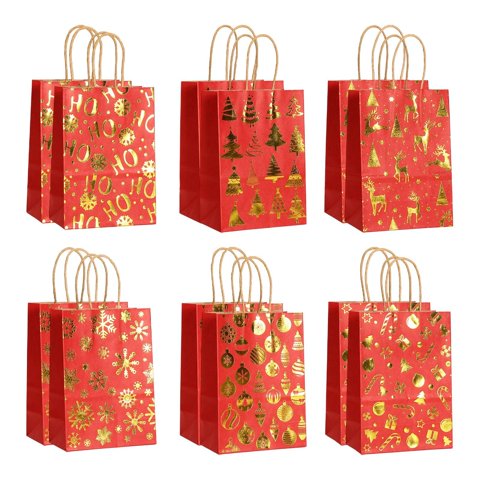 Bothyi - 12 Bolsas De Regalo Multifuncionales De Color Rojo Y Dorado Para Celebraciones De Cumpleaños.