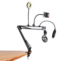 Newo - Atril Soporte Micrófono Celular Mesa Escritorio Led Antipop Araña