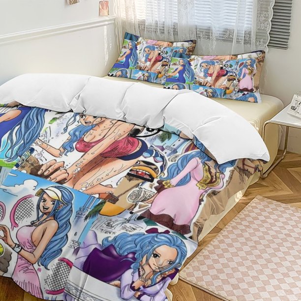 Nefeltari Vivi Bed Duvet Cover Funny Anime Cartoon Bedding Sets Lightweight 3 Piece Comforter Sets