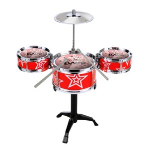 Bothyi - Kids Drum Set Juego De Desarrollo Educativo Portátil Para Niñas Niños Niños Rojo