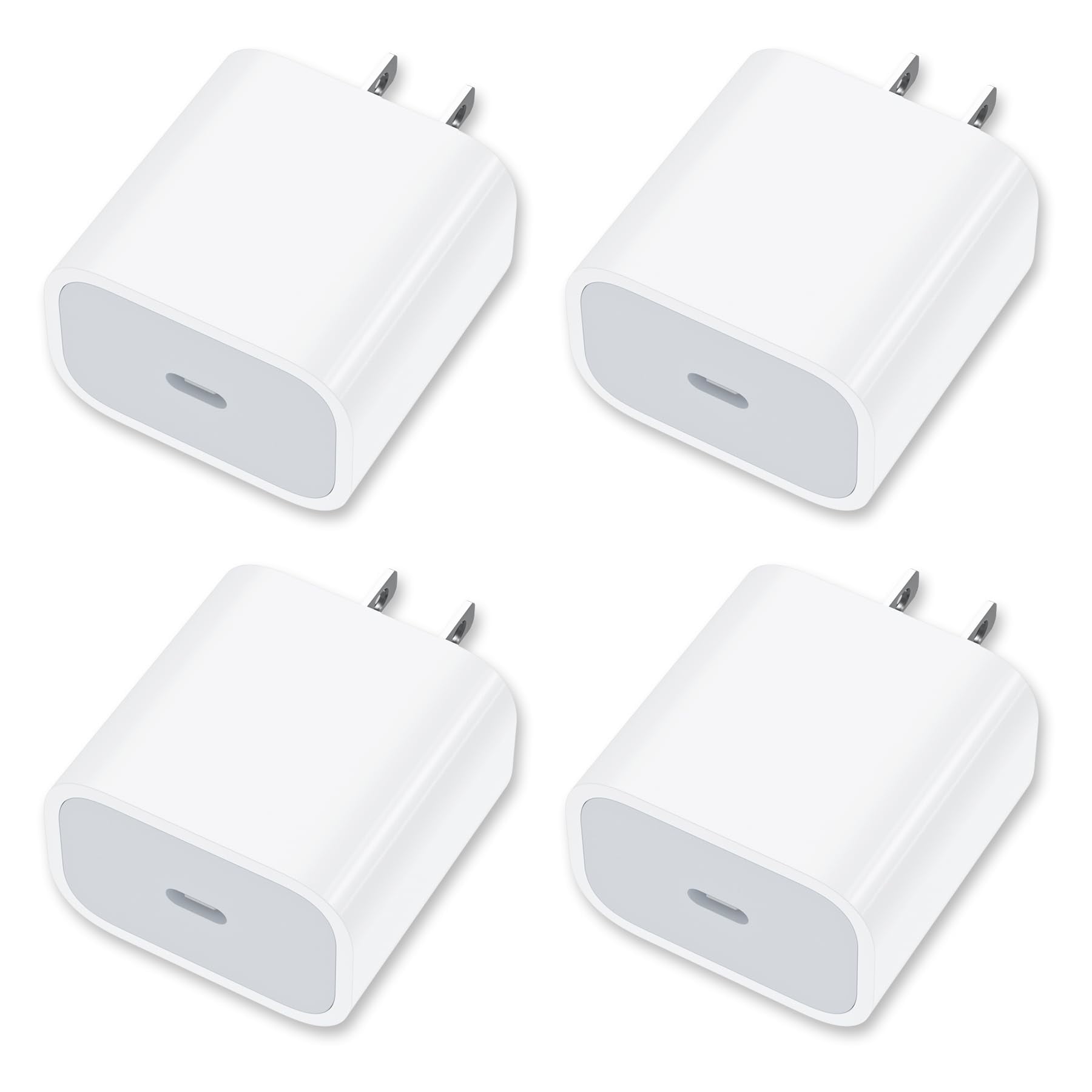 Cargador De Pared Usb-c Yeotsmut De 4 Paquetes, Adaptador De Corriente De 20 W