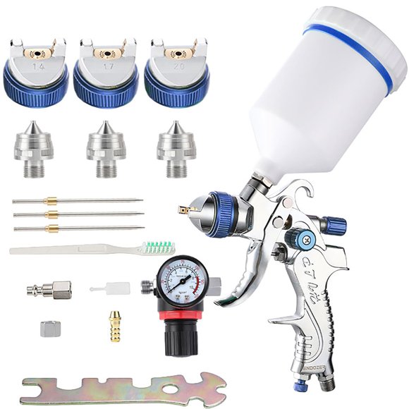 Set de pistolas pulverizadoras HVLP ENDOZER Professional Gravity Feed