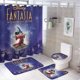 thumbnail image 1 of Fantasía-theme 4-Piece Shower Curtain Set with Rugs, Waterproof Bathroom Decor Set Includes Bath Mat, U-Shaped Rug, Toilet Lid Cover and Curtain with Hooks, 1 of 6