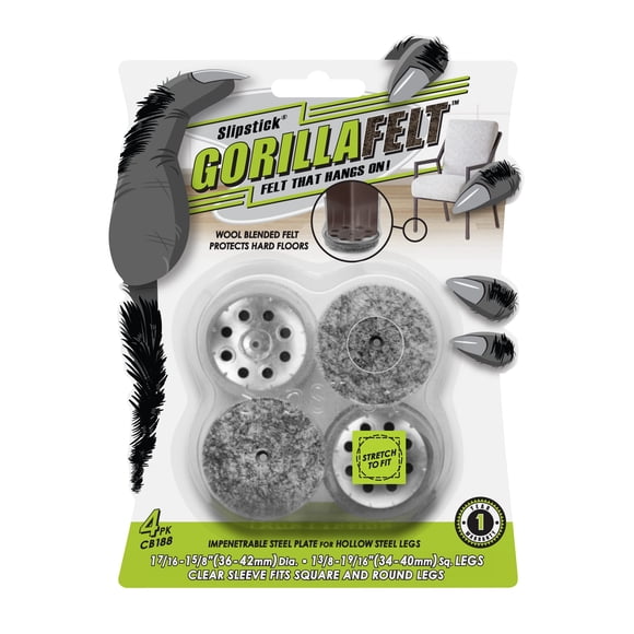 Protectores De Patas De Silla Para Piso Gorillafelt Transparentes 4 Unidades