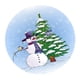 thumbnail image 2 of Pa?o redondo de Navidad para mesa de cocina de 120 cm Mu?eco de nieve, 2 of 5