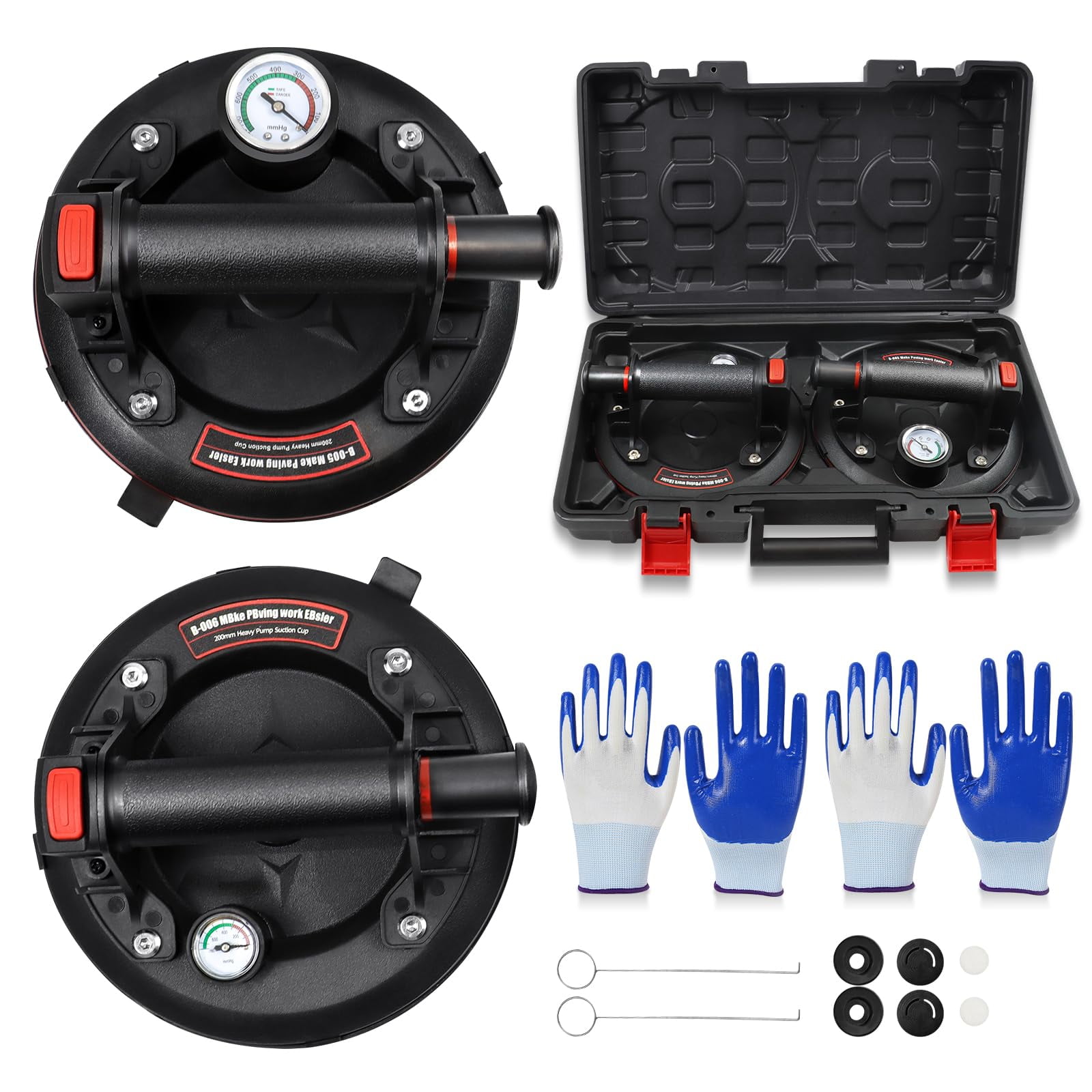 Ventosas De Vidrio Mengbei Con Manómetro De 400 Kg De Capacidad