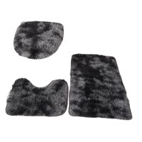 Bothyi - Juego De Alfombrillas De Baño De 3 Uds Con Tapa De Inodoro Absorbente Para Bañera Negra Y Gris