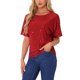 thumbnail image 4 of INSPIRE CHIC Camisa de Lentejuelas para Mujer Brillante Manga Dolman Fiesta Blusa Brillante Oversize XL Rojo, 4 of 6