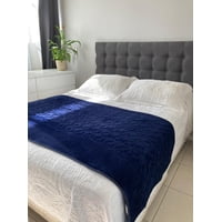 Genérico - Piecera De Cama Polar Con Tela Reversible - Azul