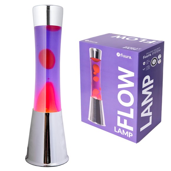Fisura - Lámpara de Ambiente Retro con Movimiento de Líquido Original, Púrpura y Rojo