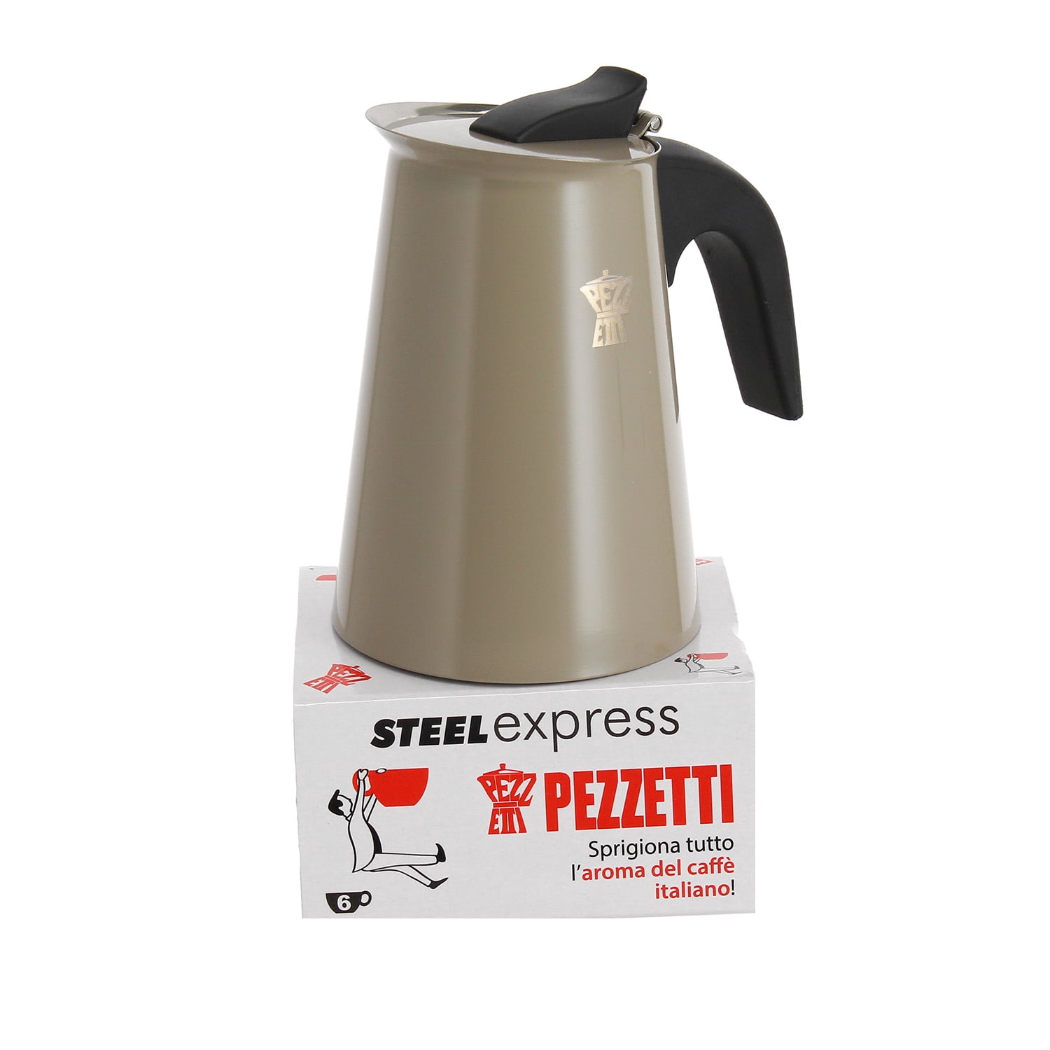 Pezzetti - Cafetera Steel Express 6 Tazas Verde Musgo
