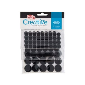 Velcro Circular Adhesivo Negro 69 Unid. Creative