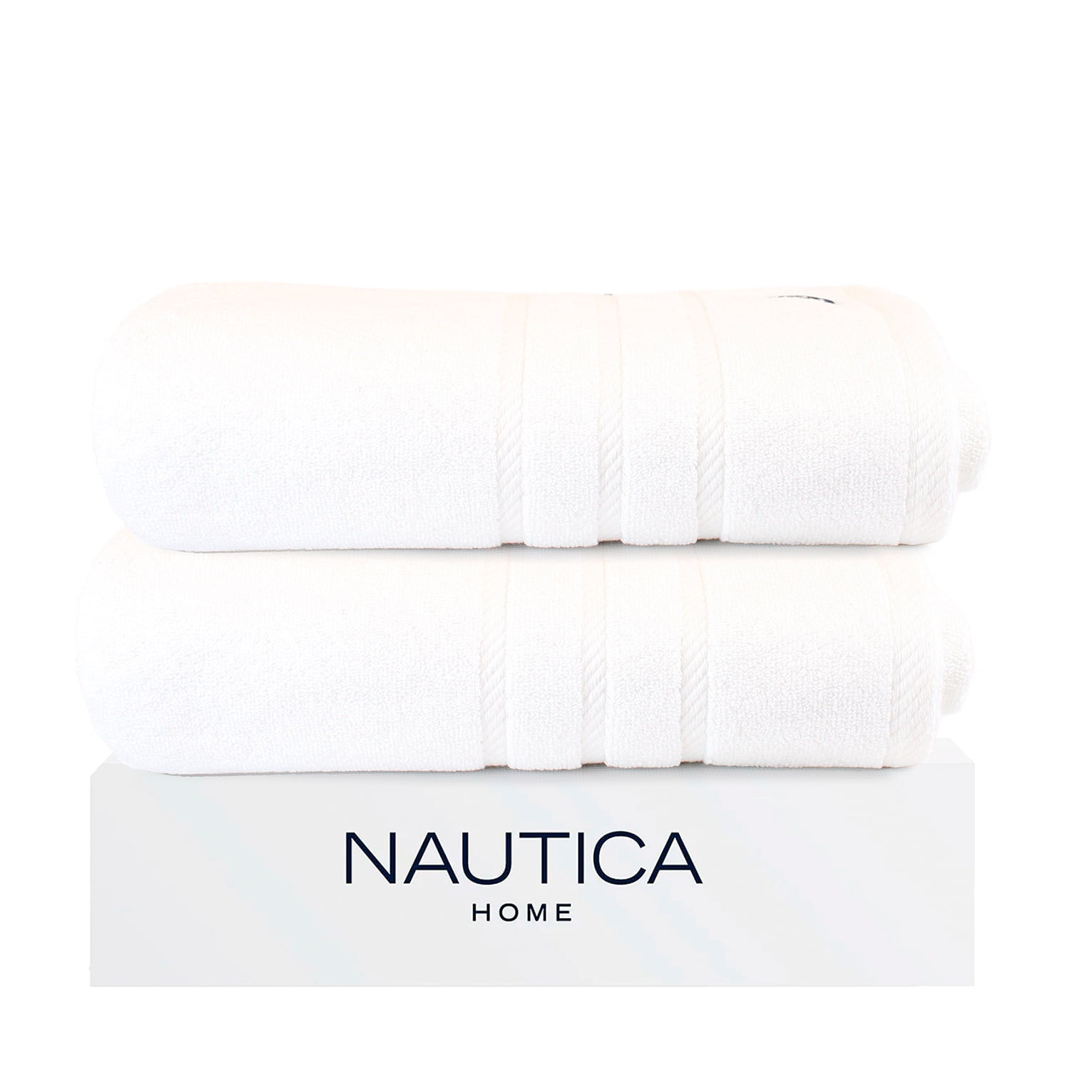 Pack 2 Toallas De Baño Nautica Home 100% Algodón 76x137cm Blanca
