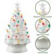 thumbnail image 5 of Árbol de Navidad de cerámica Casafield, blanco, 61 cm, con luces y adorno, 5 of 7