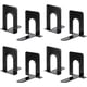thumbnail image 1 of Sujetalibros resistentes para estanterías, base antideslizante, color negro, ideales para biblioteca, oficina, hogar y escuela, 4 pares, 1 of 7