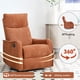 thumbnail image 3 of Heat Massage Manual Recliner Chair with Rocker and Swivel in Fabric for Living Room, Orange, 3 of 3