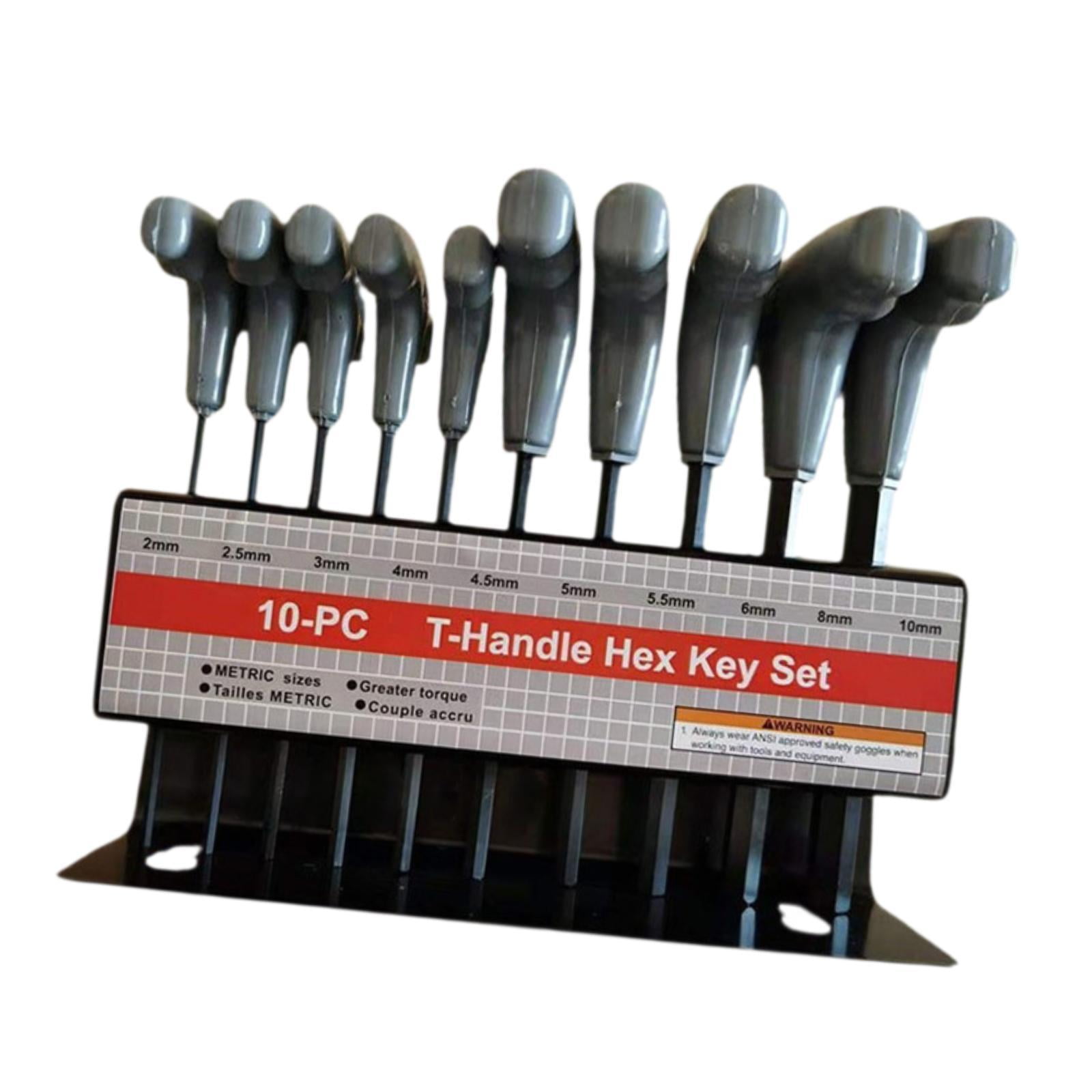 Magideal - Juego De Llaves Allen Con Mango En T Genérico, Accesorios De Llaves Hexagonales, Herramientas Manuales Portátiles, Juego De Llaves Hexagonales Para Métrico