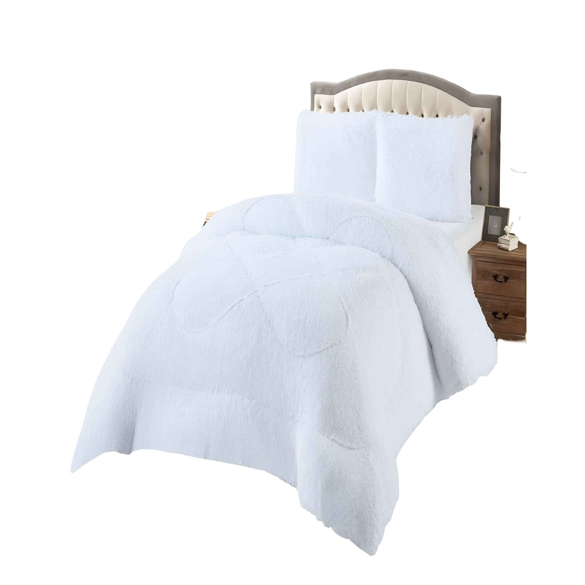 Genérico - Cobertores Con Chiporro De Peludos 2 Plazas 230x250cm Blanco