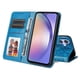 thumbnail image 2 of Funda tipo cartera FOXDOCK para Samsung Galaxy M54 5G , diseño girasol en relieve, cuero PU, cierre magnético, soporte y tarjetero, 2 of 5