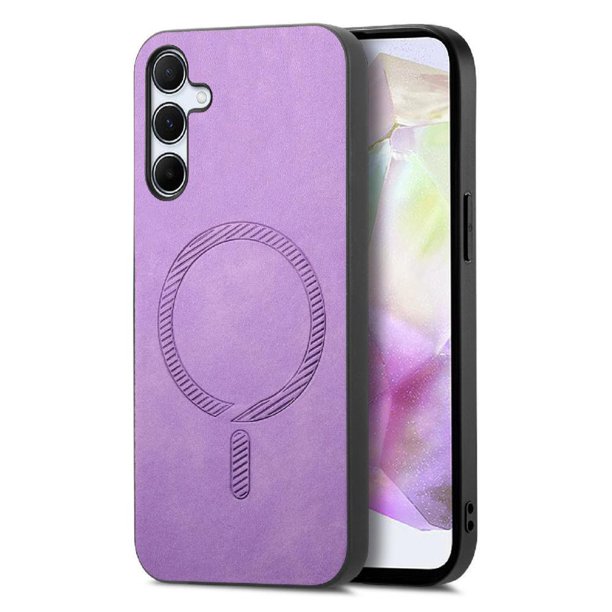 Magnetic Slim Case for Samsung Galaxy A35 with Camera Guard & Anti-Scratch Back Purple
