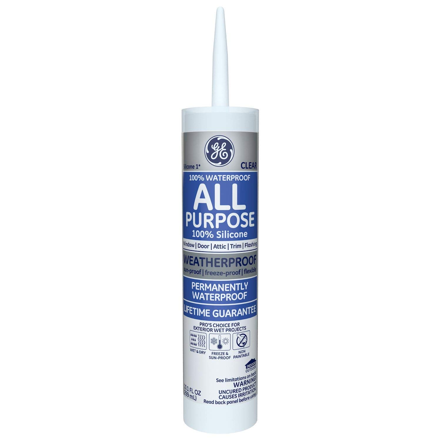 Ge Momentive Performance Materials - Sellador De Silicona Ge Ge012a, Multiusos, Transparente, 300 Ml, 12 Unidades