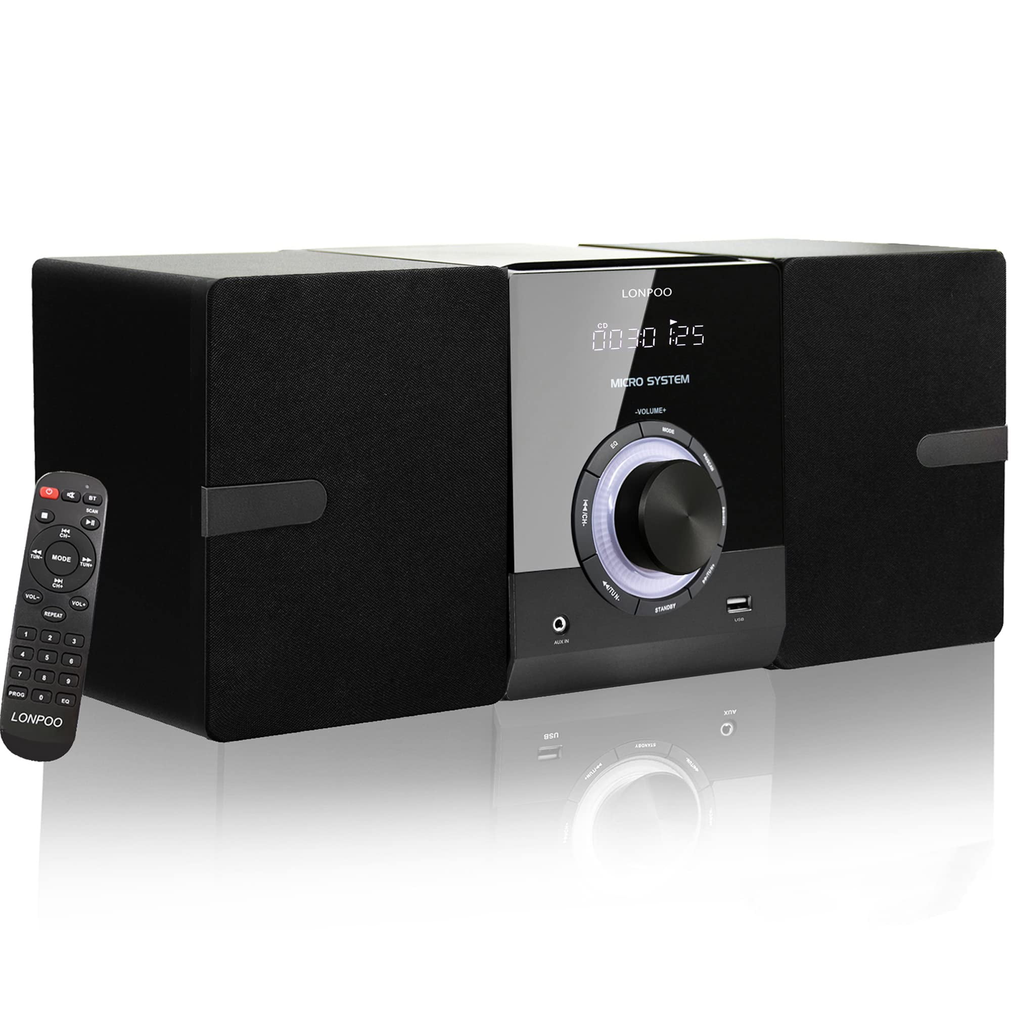 Sistema Estéreo Compacto Lonpoo Lp-886 Reproductor De Cd De 30 W Bluetooth