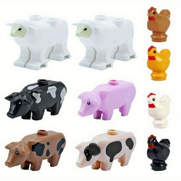 10pcs Animal Building Blocks - DIY Toys for Kids, Bird Fish Pig Models, Compatible with Mini Blocks - Perfect Gift for Kids!