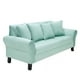 thumbnail image 3 of Sofa Lua 3c + 2 Pouf Felpa 20 Verde Agua, 3 of 5