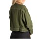thumbnail image 3 of Jess por Meiko Chaqueta de Jean para Mujer Sin Cuello Manga Larga Mini Chaqueta de Mezclilla Recortada L Verde, 3 of 5