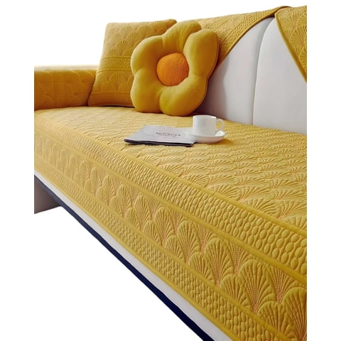 Genérico - Pack De 5 Fundas Para Sofa Con Diseño F4 Amarillo