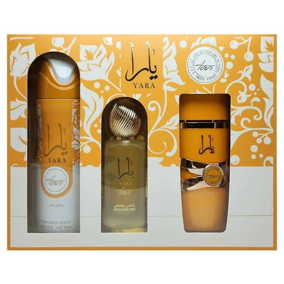 SET YARA TOUS Collection Gift Set 3 pcs 3.4 oz/100 ml EDP + 1.7 oz Hair Mist + 6.8 oz Body Spray