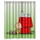 thumbnail image 1 of Cortina de ducha con diseño de perro Snoopy, divertida y linda caricatura, con ganchos, tamaño 60 x 72 pulgadas, 1 of 3