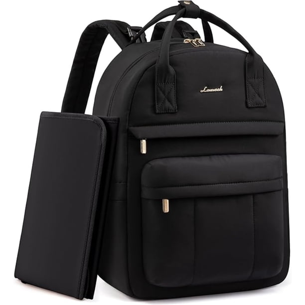 Mochila Maternal Olivia – Multi Bolsillos y Mudador Portátil - Negro