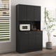 thumbnail image 2 of 70.87" Tall Wardrobe& Kitchen Cabinet, with 6-Doors, 1-Open Shelves and 1-Drawer for bedroom,Black, 2 of 3