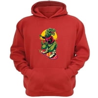 Genérico - Polerón Canguro Dinosaurio Skate Rojo Talla Xl Unisex