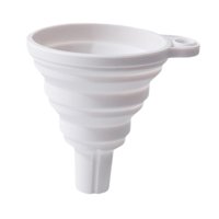 Magideal - Embudo De Silicona Plegable, Embudo De Cocina, Flexible, Plegable, Boca Ancha Para El Hogar, Pequeño Grado Alimenticio Para Botellas De Llenado De Líq Blanco