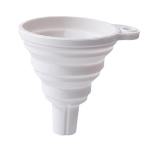 Magideal - Embudo De Silicona Plegable, Embudo De Cocina, Flexible, Plegable, Boca Ancha Para El Hogar, Pequeño Grado Alimenticio Para Botellas De Llenado De Líq Blanco