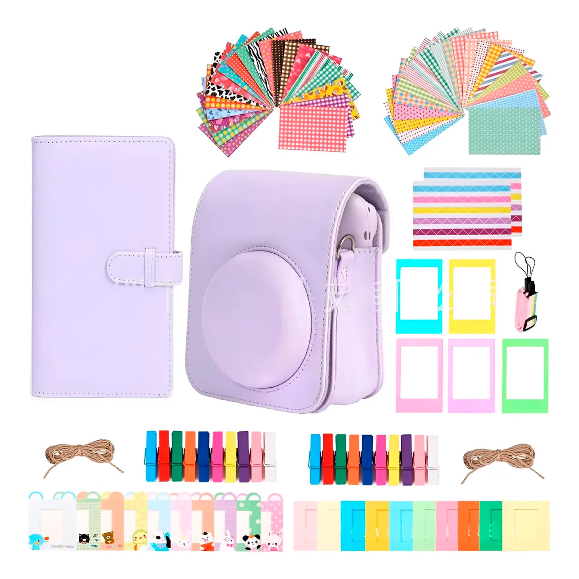 Mgm Importaciones - Estuche Camara Apto Para Instax Mini 12 + Accesorios Morado