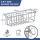 thumbnail image 5 of Soporte para esponja 3 en 1 para fregadero de cocina, organizador colgante para fregadero: esponja, paño de cocina, cepillo, estropajo, jabonera, acero inoxidable 304, 5 of 7