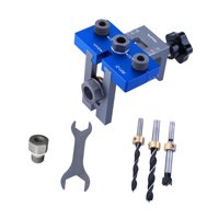 Magideal - 3 En 1 Dowel Jig Drill Kit Localizadores De Carpintería Herramientas De Carpintería De Carpintería Guía De Perforación De Perforación De Agujeros De A