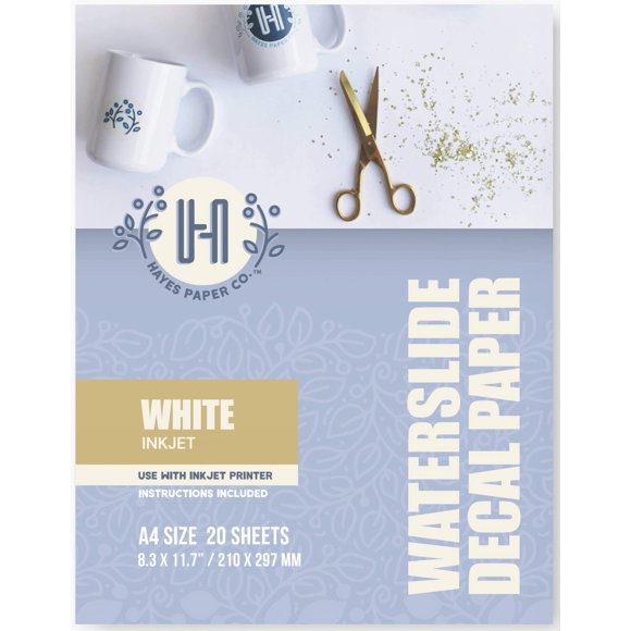Papel para Calcomanías Hayes Paper Co. A4 Blanco para Impresora Inkjet 20 Hojas