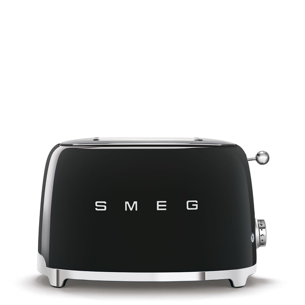 Tostadora Smeg 50's Retro De 4 Rebanadas Negra Con 6 Niveles De Dorado