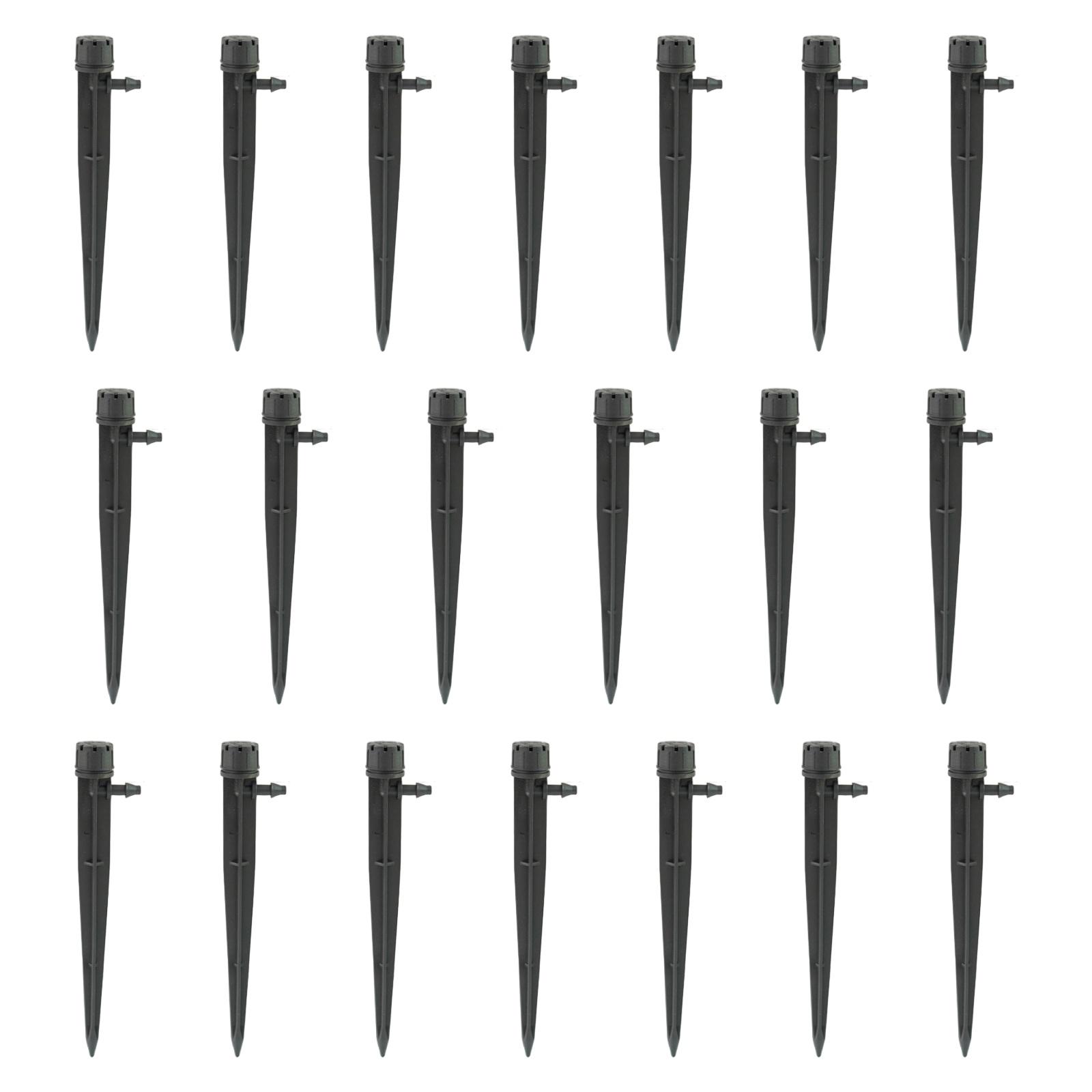 Magideal - 20 Goteros De Riego Por Goteo Ajustables En Estaca Para Jardín, Patio, Accesorio De Longitud 13 Cm, Aspersor De Micropulverización De Púas De 1/4"" Negro