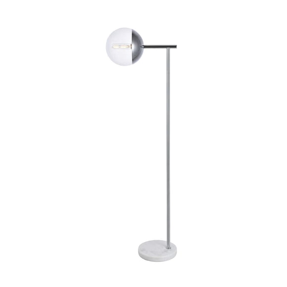 Lámpara de Piso Living District Eclipse Cromo Vidrio Transparente 110V