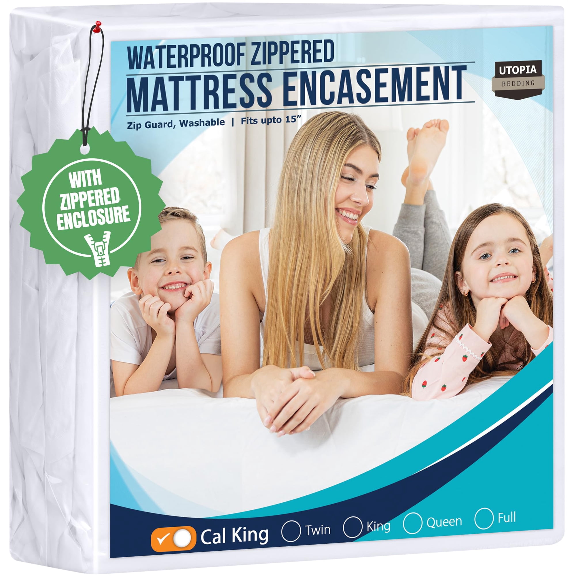 Funda De Colchón Utopia Bedding Cal King Impermeable Con Cierre