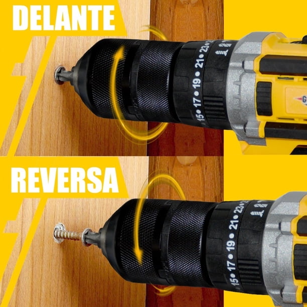 Taladro Percutor Inalambrico 13mm Atornillador Kit 69 Pz | Lider