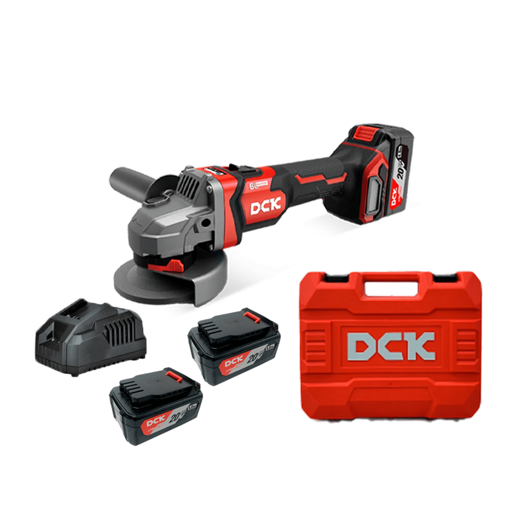 Dck - Esmeril Angular 115mm + 2 Baterías 5ah + Cargador 2a + Maleta De Transporte