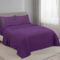Casadeliacl - Juego De Sábanas Tfi Para Colchón 2 Plazas 235 Cm Lila Lisos