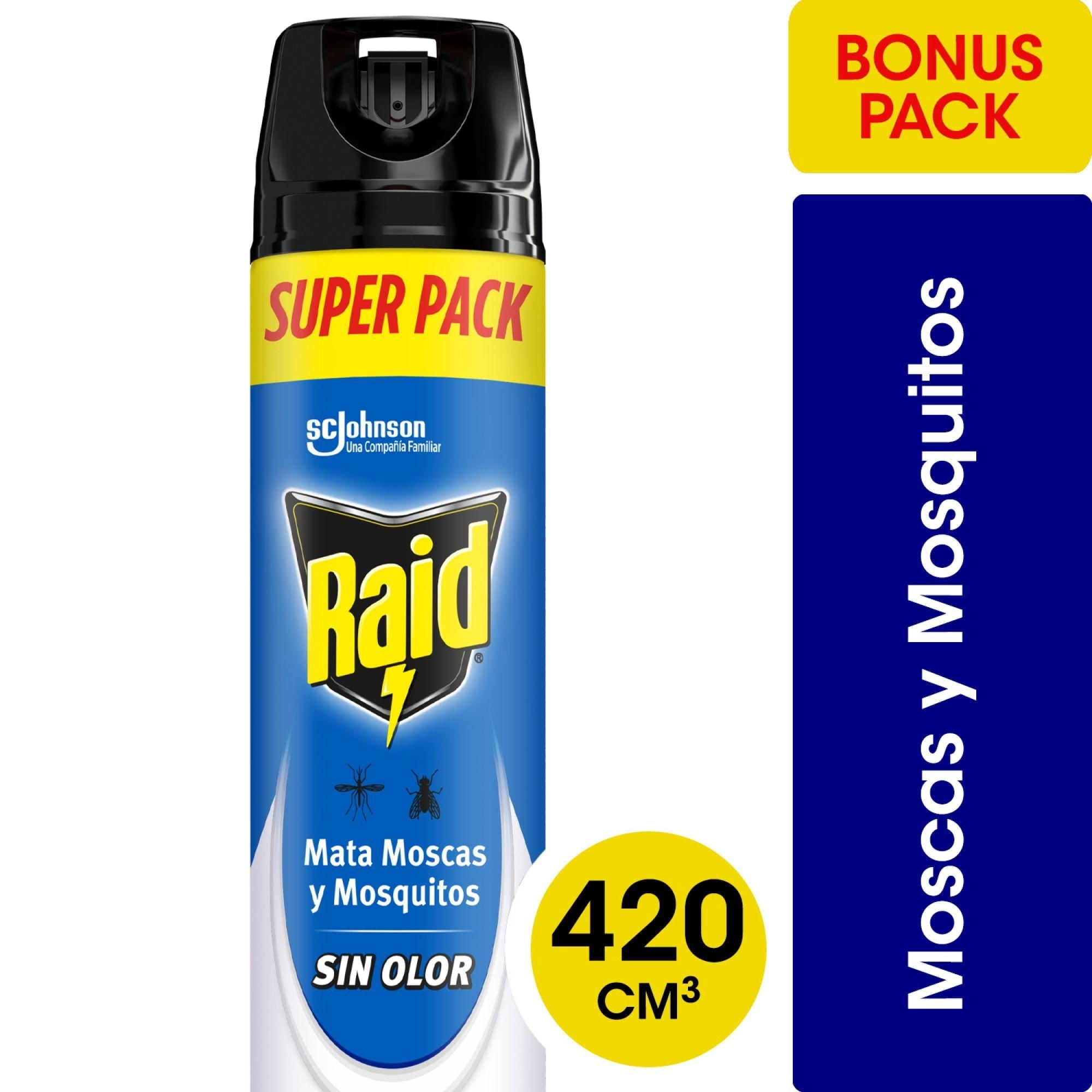 Insecticida Aerosol Mata Moscas, Mosquitos Y Zancudos Sin Olor Aerosol 420 cc Raid